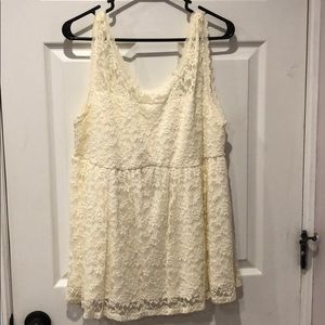 Torrid ivory/off white lace top NWT Size 2XL